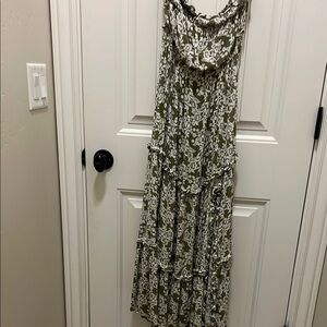 Moulinette Soeurs Black and White Sleeveless Cowl Neck Maxi Sundress